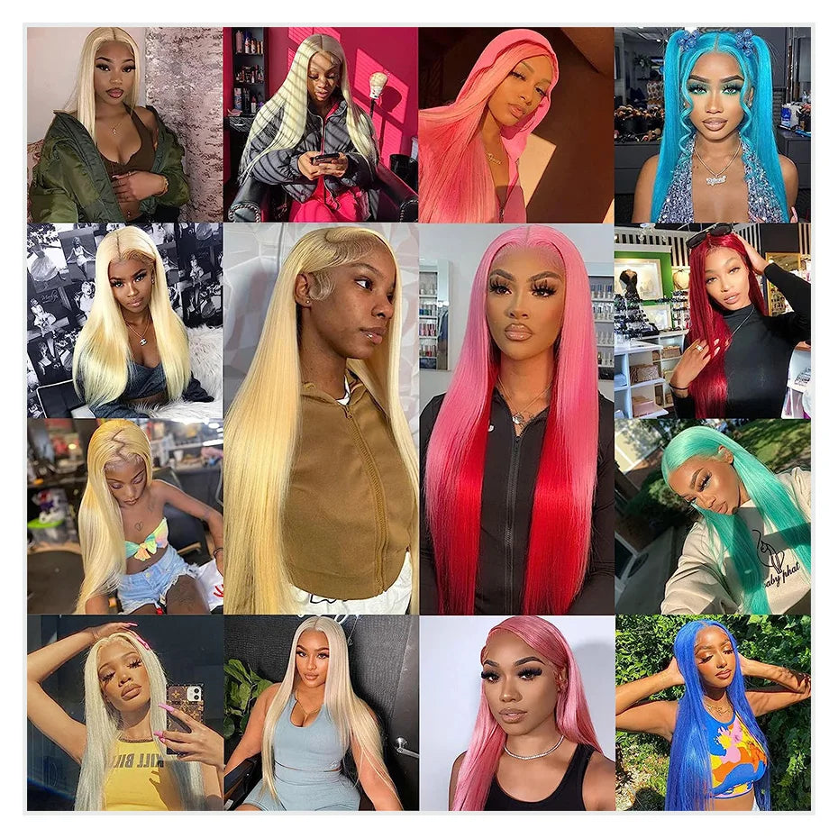 Real 13x4 13x6 HD Lace Frontal Wig 613 Blonde Lace Front Wig Human Hair Bone Straight Human Hair Wigs Pre Plucked with Baby Hair