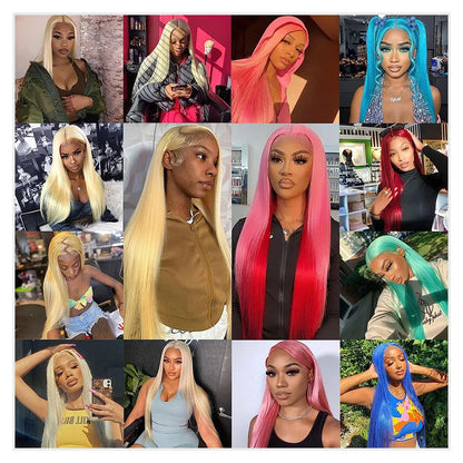 Real 13x4 13x6 HD Lace Frontal Wig 613 Blonde Lace Front Wig Human Hair Bone Straight Human Hair Wigs Pre Plucked with Baby Hair