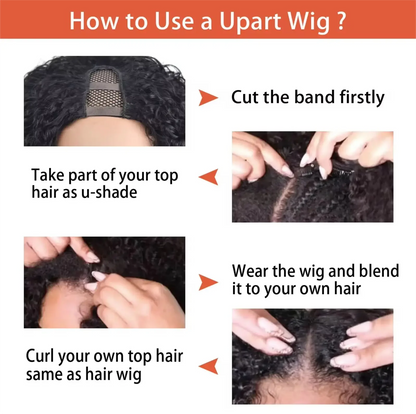 U Part Wig Body Wave Bob 250% Human Hair Wigs 8-16" For Women Brazilian Virgin Hair Natural Color Full Machine Made U Part Wigs