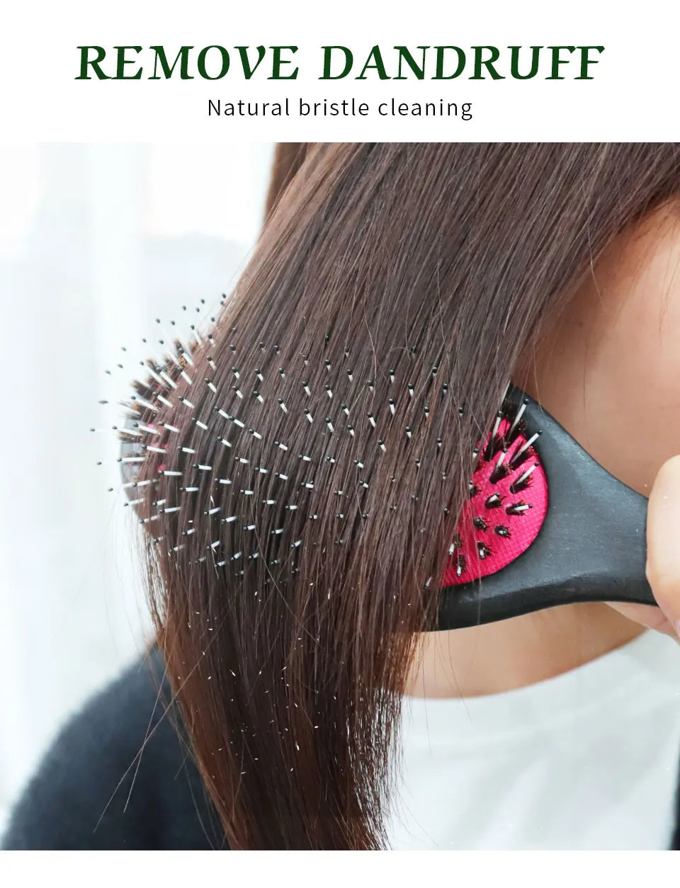 Boar Bristles Hair Brush Women Detangling HairBrush For Curly Thick Long Dry Wet Hair Wood Comb Head Scalp Massage Hair Comb