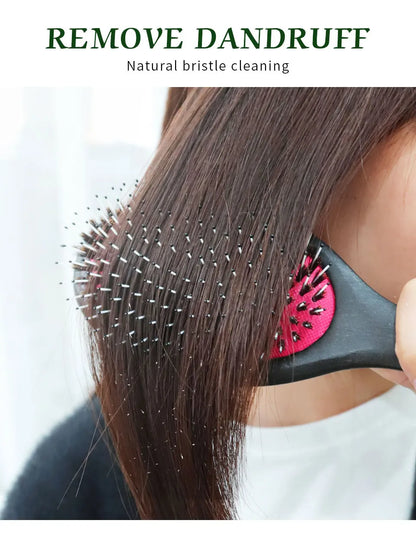 Boar Bristles Hair Brush Women Detangling HairBrush For Curly Thick Long Dry Wet Hair Wood Comb Head Scalp Massage Hair Comb