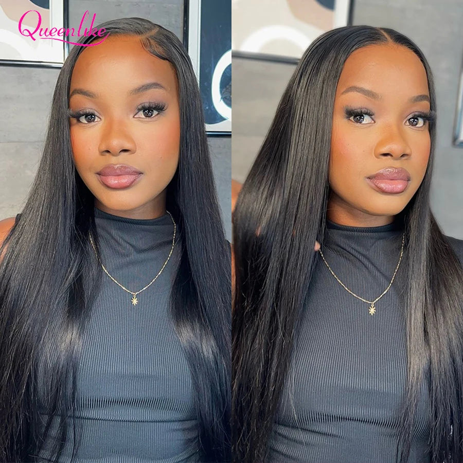 Queenlike 4x4/5x5/6x6 Straight Lace Closure 13x4 Frontal Closure Only Preplucked 100%Brazilian Human Hair Transparent Swiss Lace