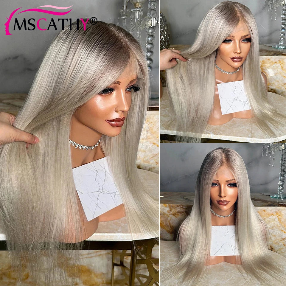 5x5 Closure Glueless Lace Front Wig Ash Blonde Brazilian Virgin Human Hair Wigs For Women 13x6 13x4  Preplucked Lace Frontal Wig