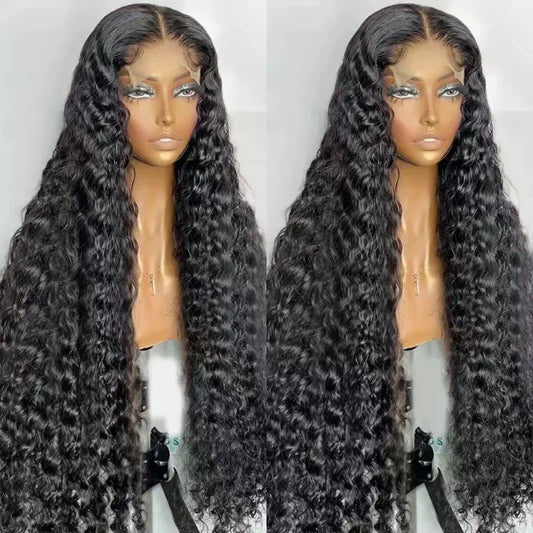 Curly Human Hair Wigs For Women 13x6 Water Wave Lace Front Wig 4x4 5x5 Lace Closure Wig 13x4 360 Hd Deep Wave Lace Frontal Wig