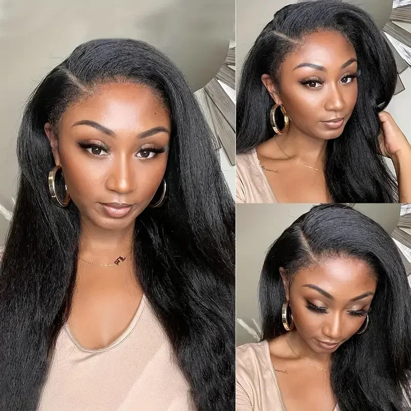 Kinky Straight Hair Bundles 100% Human Hair Extensions for Woman Cheap Yaki Straight Hair 1/3/4 Bundle Deals Natural Hair Weave