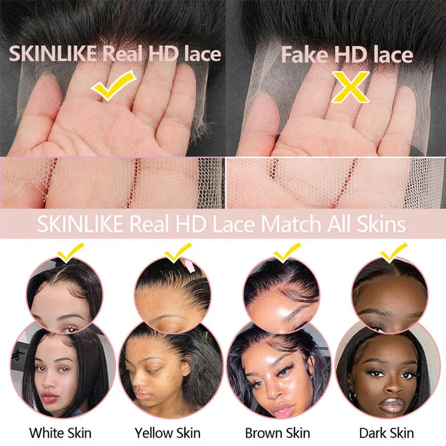 Kinky Straight Curly Baby Hair 13x6 HD Lace Frontal Skinlike Pre plucked 5x5 HD Closure Curly Edge Hairline Brazilian Human Hair