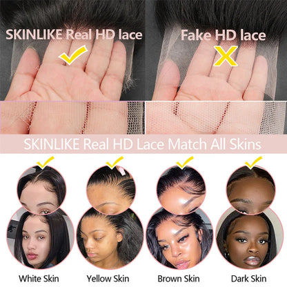 Kinky Straight Curly Baby Hair 13x6 HD Lace Frontal Skinlike Pre plucked 5x5 HD Closure Curly Edge Hairline Brazilian Human Hair