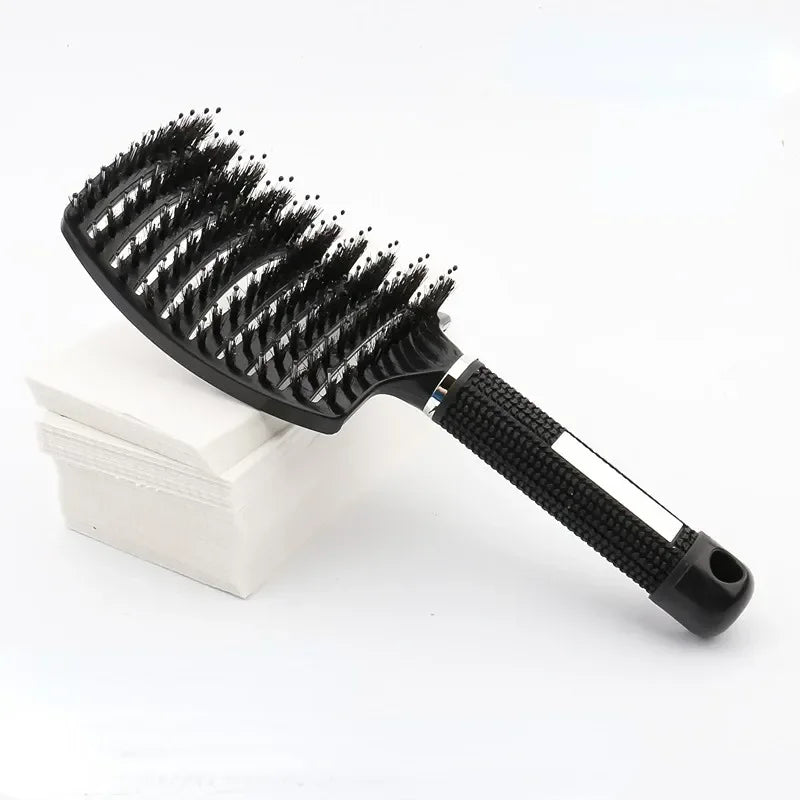 Hairbrush Bristle&Nylon Women Wet Curly Detangle Hair Brush Hair Brushes Scalp Massage Comb for Salon Hairdressing Styling Tools