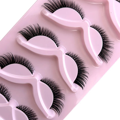 HBZGTLAD Cat Eye Lashes Natural Look Fox False Eyelashes Gorgeous Wispy & Lightweight Faux Mink Lashes for Doll Eye Makeup