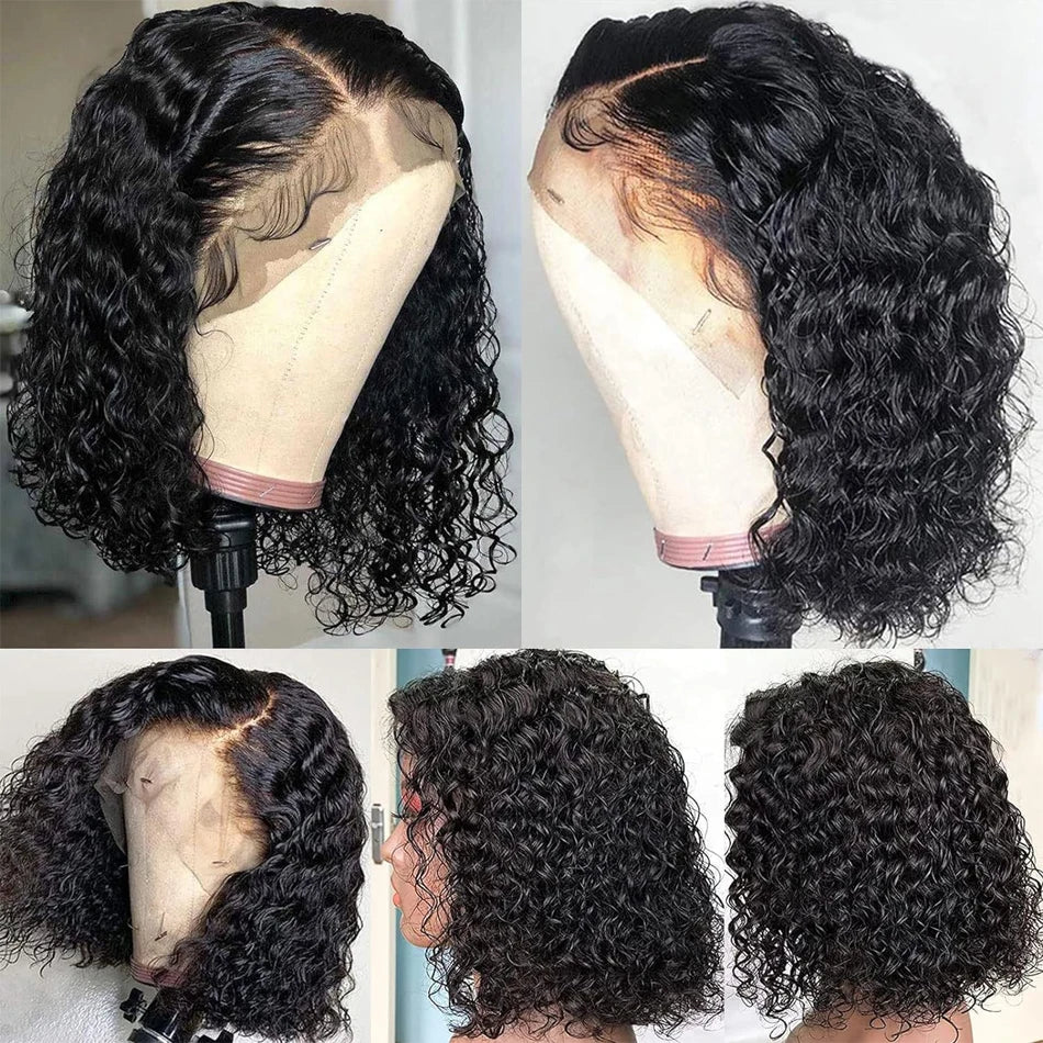 13X4 Mongolian Kinky Curly Lace Front Wigs For Women Preplucked With Baby Hair Curly 12A Human Hair Wigs Deep Curls Wig