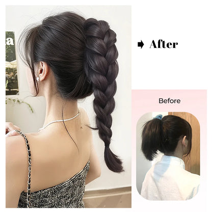 Ponytail Extension Bow Claw Curly Wavy Clip in Hairpiece Ponytail Hair Extensions Long Pony Tail Synthetic for Women Girl Daily