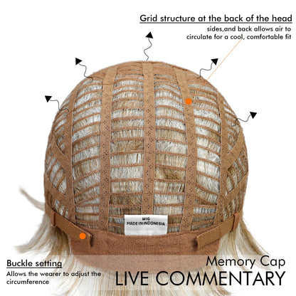 MONO Lace Frontal Synthetic Wigs Light Brown Blonde Hair Middle Length Straight Layered Wigs for White Women Daily 16inches Hair