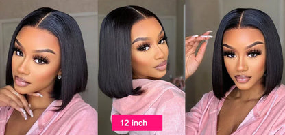 Straight Short Bob V Part Wigs Human Hair Bob Wig Short Straight V Part Bob Wig No Leave Out 180% human hair Wigs 100%U Part Wig
