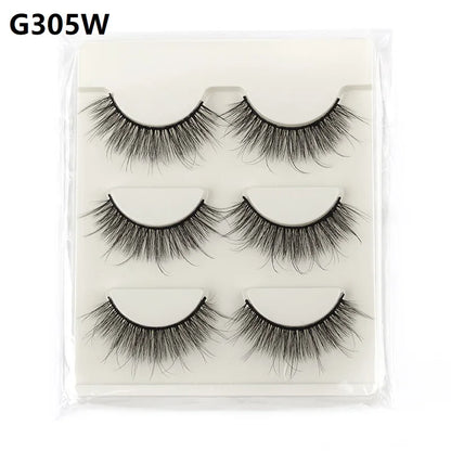 Natural Short False Mink Lashes 3/5/10 Pairs Extensions Eye Hair False Eyelashes 3D Faux Cils Soft Fluffy Eye Lashes for Beauty