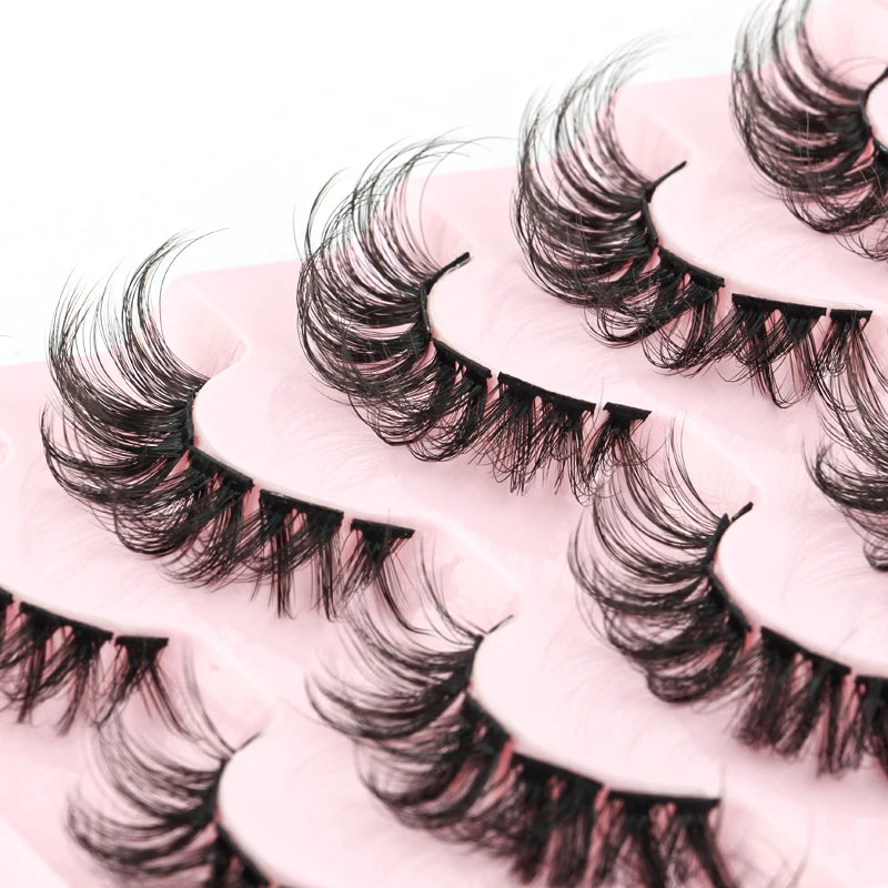 Natural Short False Mink Lashes 3/5/10 Pairs Extensions Eye Hair False Eyelashes 3D Faux Cils Soft Fluffy Eye Lashes for Beauty