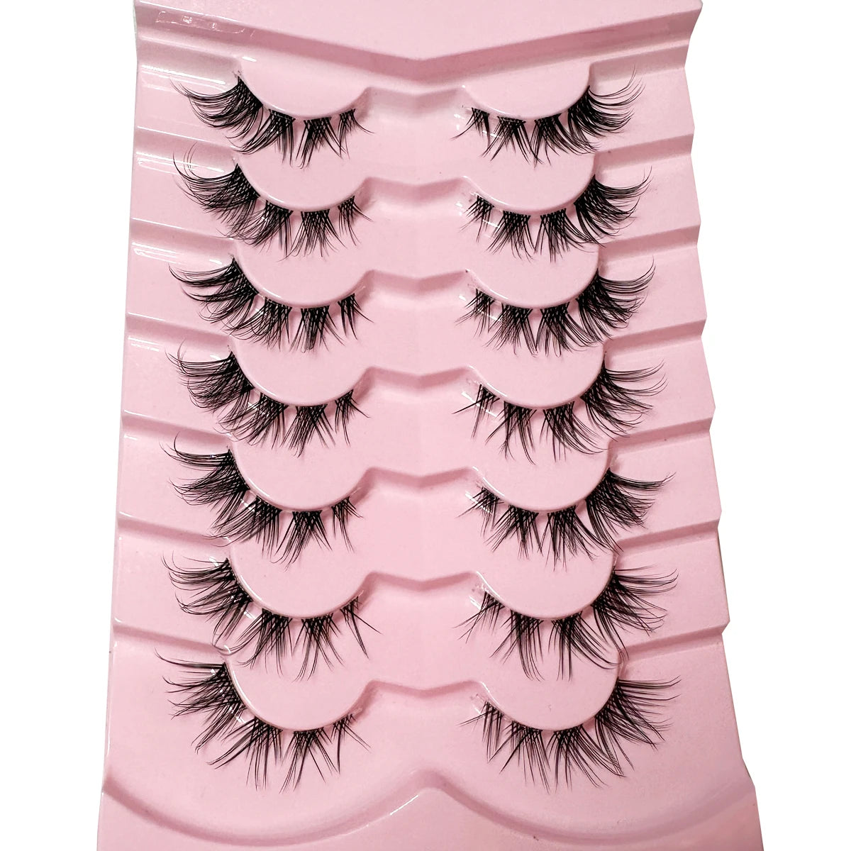 New 7Pairs Cat Eye Lashes Half Lashes Soft Natural Faux Mink Eyelashes Fake Lashes Natural Look Wispy Winged End Eye Elongated