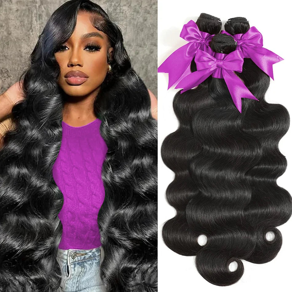 16A Body Wave Human Hair Bundles 100% Brazilian Raw Human Hair 1/3/4 Bundles for Women 16A Thick Bundles human hair For Women