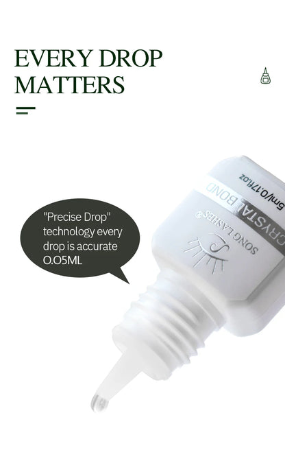 SONG LASHES Eyelash Extension Glue Individual False Lashes Transparent Clear Adhesive Kit for Professional Use 1-2 Sec Dry Time