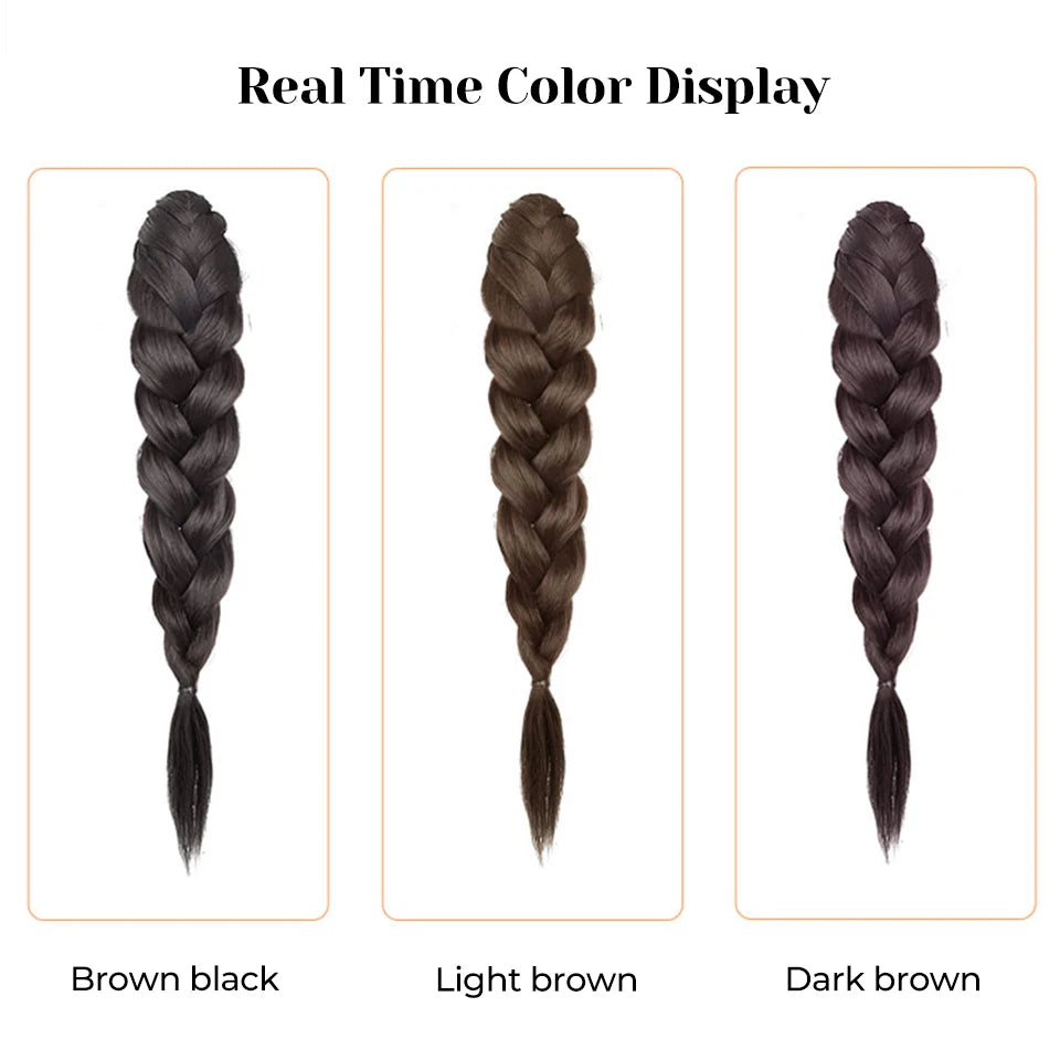 Ponytail Extension Bow Claw Curly Wavy Clip in Hairpiece Ponytail Hair Extensions Long Pony Tail Synthetic for Women Girl Daily