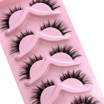 HBZGTLAD Cat Eye Lashes Natural Look Fox False Eyelashes Gorgeous Wispy & Lightweight Faux Mink Lashes for Doll Eye Makeup