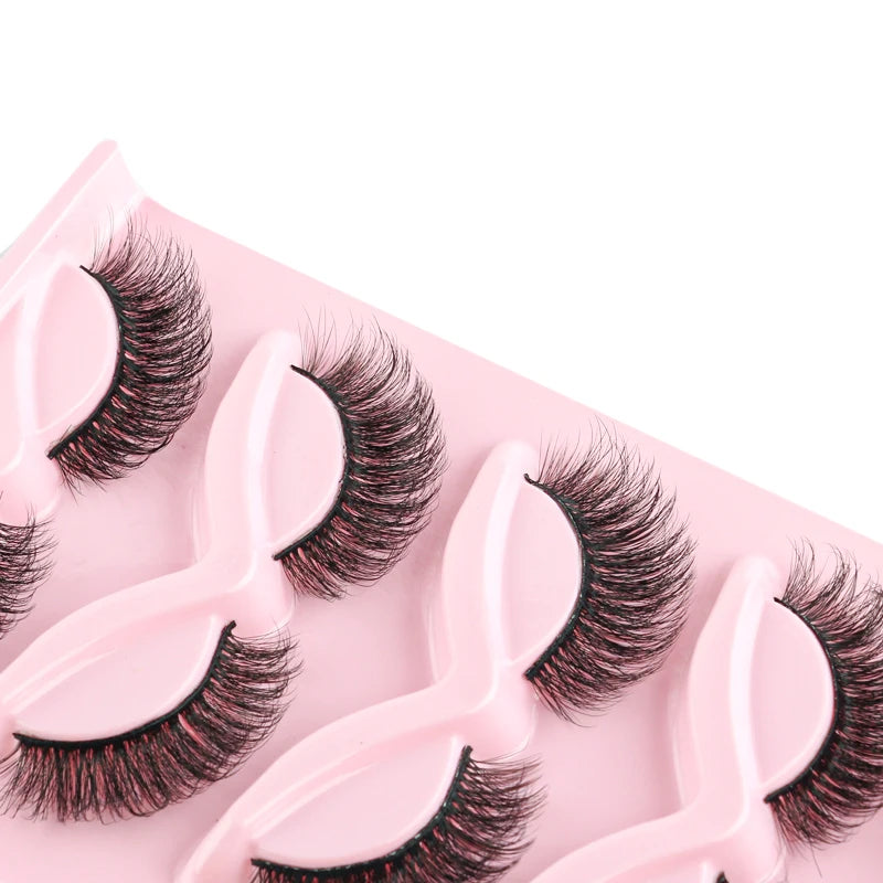 Cat Eye Lash 3/5/10 Pairs Half Lashes Natural Long False Eyelashes Wispy 3D Mink Lashes Volume Faux Cilios Extension Makeup Tool