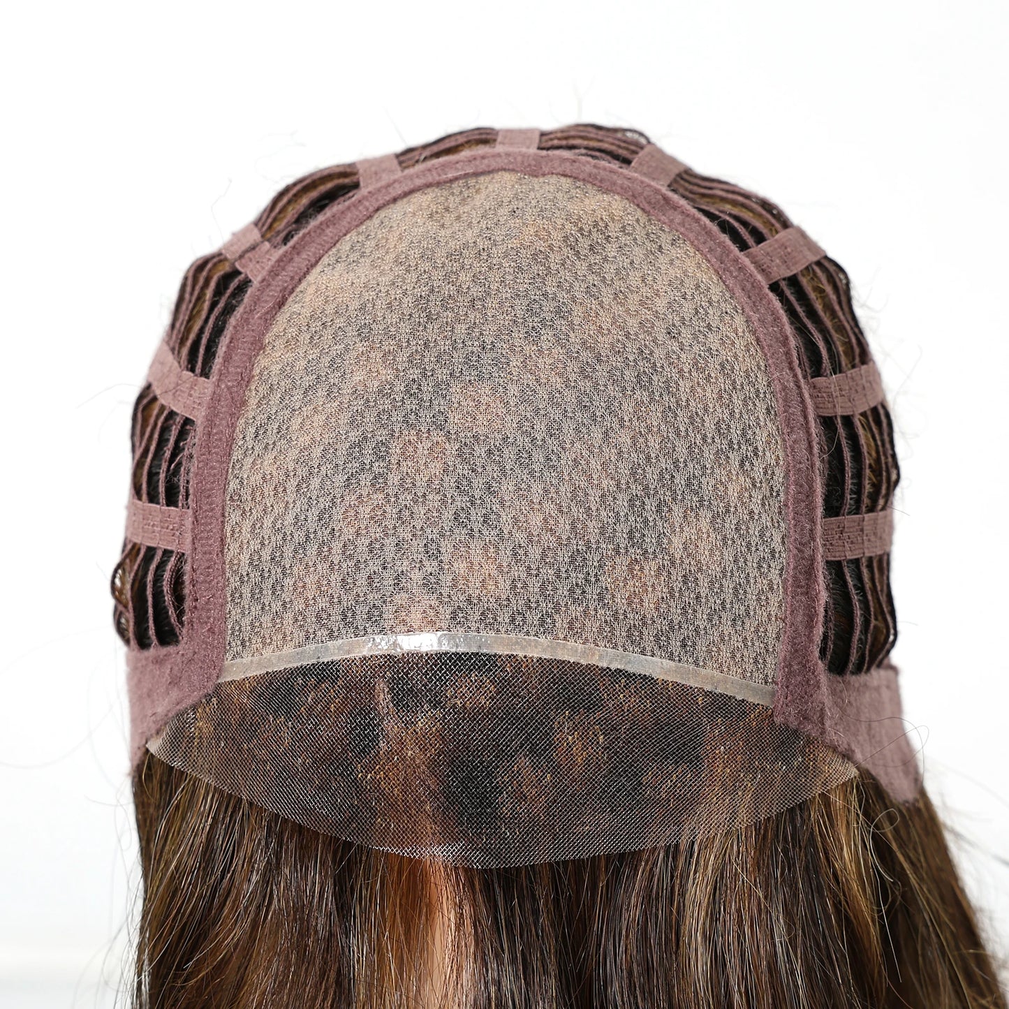 Long Wavy Curly Lace Front Synthetic Wigs for Women Brown With BLonde Highlights MONO Top Wigs Free Part Futura Wigs Glueless