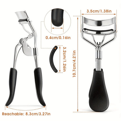 11/16PCS Eyelash Curler with 10pcs Replacement Pads Women Professional Eyelashes Curling Tweezers Clips Lasting Eye Makeup Tools