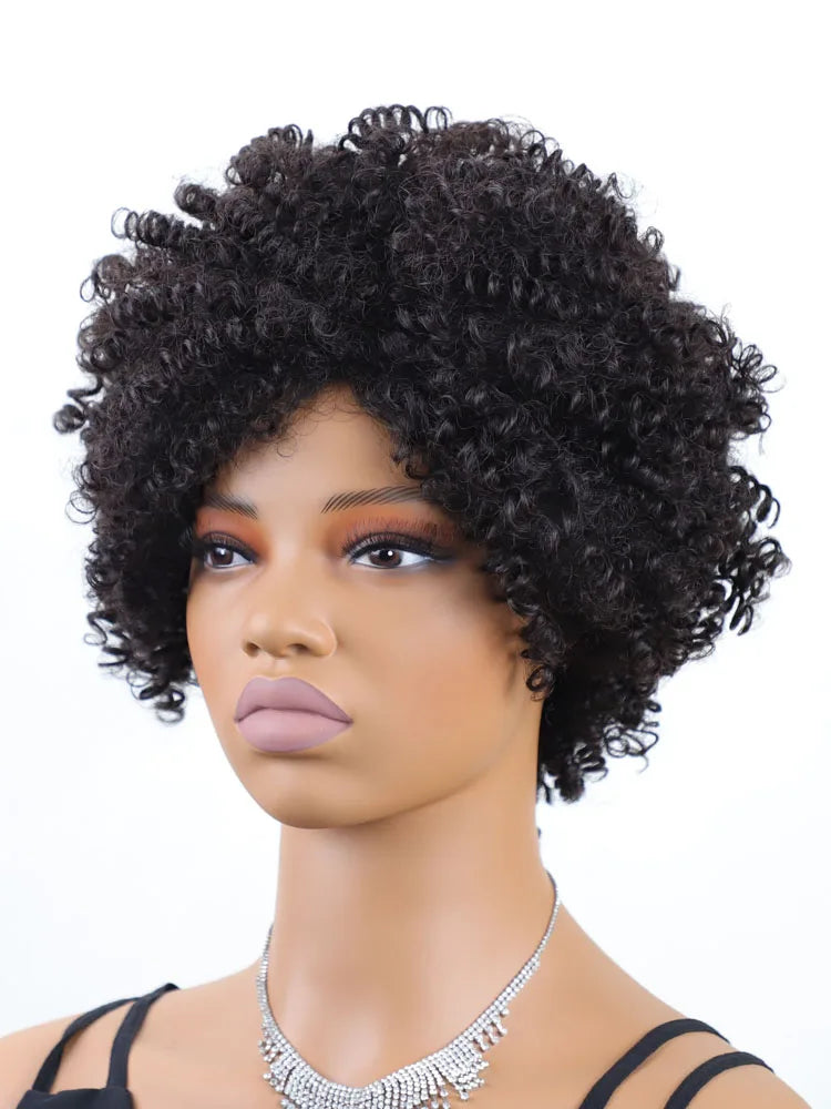 Synthetic Natural Messy Medium Length Curly Black Hair Synthetic Wig Daily Gatherings Halloween High Quality Wigs  For Women