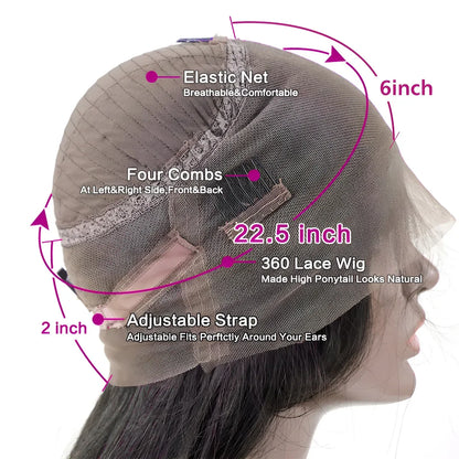 360 Full Lace Wig 100% Human Hair Afro Kinky Curly Wig for Black Woman Pre Plucked Natural Color 360 HD Lace Frontal Curly Wig