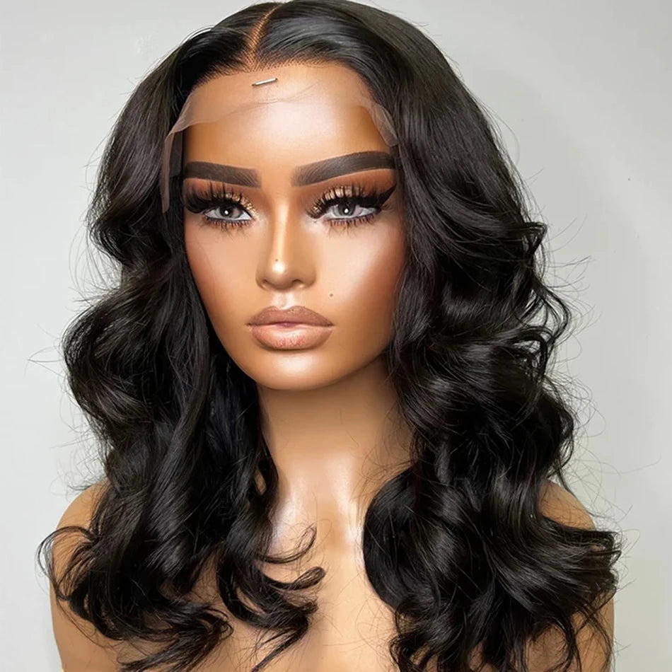 Malaysian Human Hair Wigs Loose Body Wave Bob Wig Pre plucked 13x4 HD Transparent Lace Front Short Bob Wig Natural Color Tissage