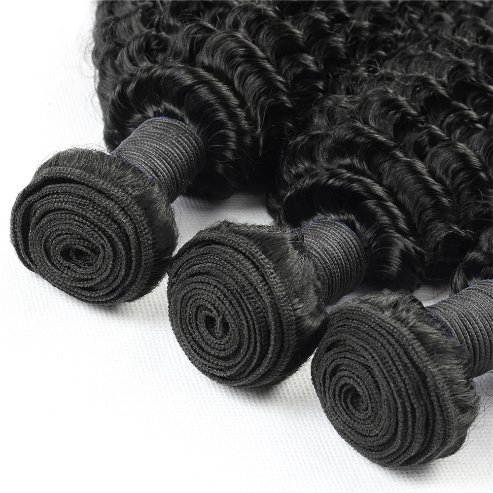 Deep Wave 32 34 36 Inch Bundles Brazilian 100% Remy Hair Extensions Wet And Wavy Curly Human Hair 3/4 Pcs Raw Hair Bundles