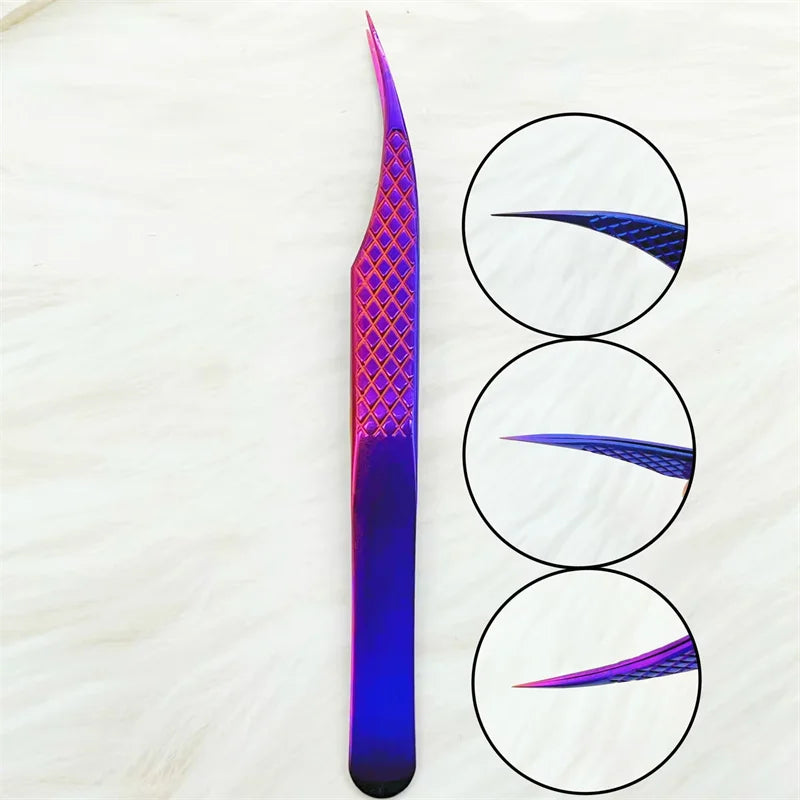 1PC Eyelash Extension Tweezers Lash Applicator Tool Stainless Curved Straight For Eyelash Tongs False Clip Makeup Nail Art Tool
