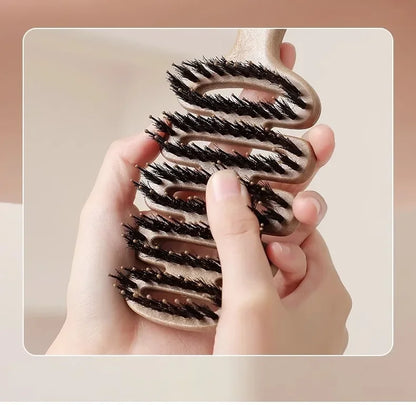 Boar Bristle Paddle Hair Brush Anti Static Comb Hairdressing Massage Comb Curly Hairbrush Salon Hair Styling Tools Makeup Tools