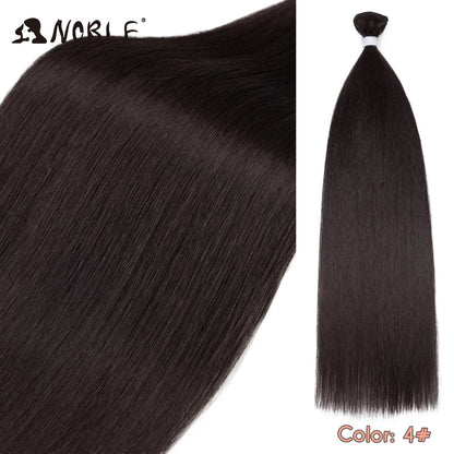 Straight Hair Extensions Bundles With Frontal Closure Synthetic Hair Bundles Salon Natural Hair Yaki Straight High Temperature