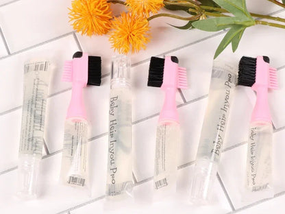 *Hair Styling Edge Control Gel With Brush For Baby Hair Portable Hair Fixative Gel Hair Cream For Natural Hair Africa 10Ml