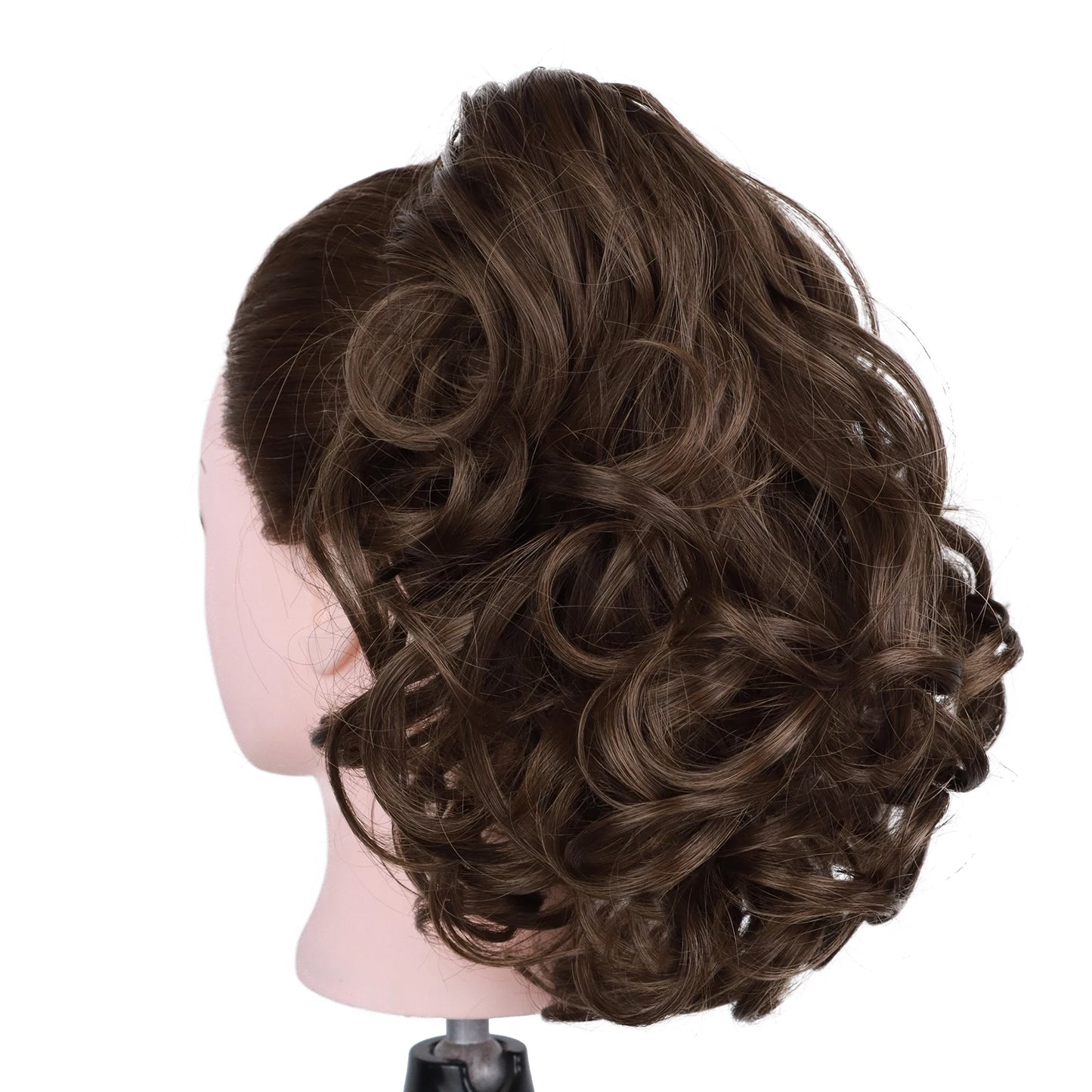 12" Ponytail Extension Classic Loose Curly Wavy Claw Clip Hair Hairpieces for Women Ash Blonde with Highlights Daily Party Use