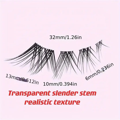 10 pairs Wispy Cluster Lashes for Natural Cat Eye Look - Short Anime Korean Makeup False Eyelashes