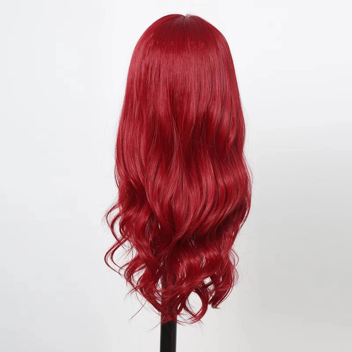Fashion wine red Wave synthetic wig Long body wave red natural wig middle part of Cosplay Halloween smooth fiber wig for women