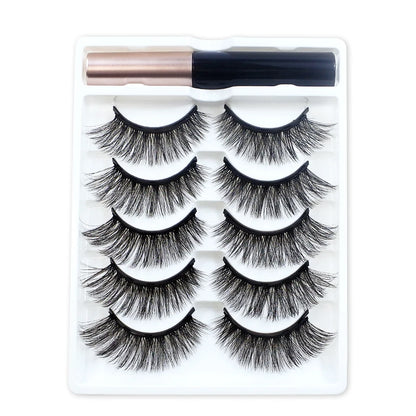 REDSIREN Natural Magnetic Lashes Makeup 1/5Pairs Reusable Magnetic False Eyelashes and Eyeliner Kit