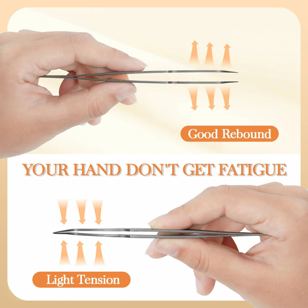 YUANZHIJIE Lash Cluster Tweezers DIY Cluster Lashes Tweezers False Eyelash Extensions Applicator Makeup Tools For Self-grafting