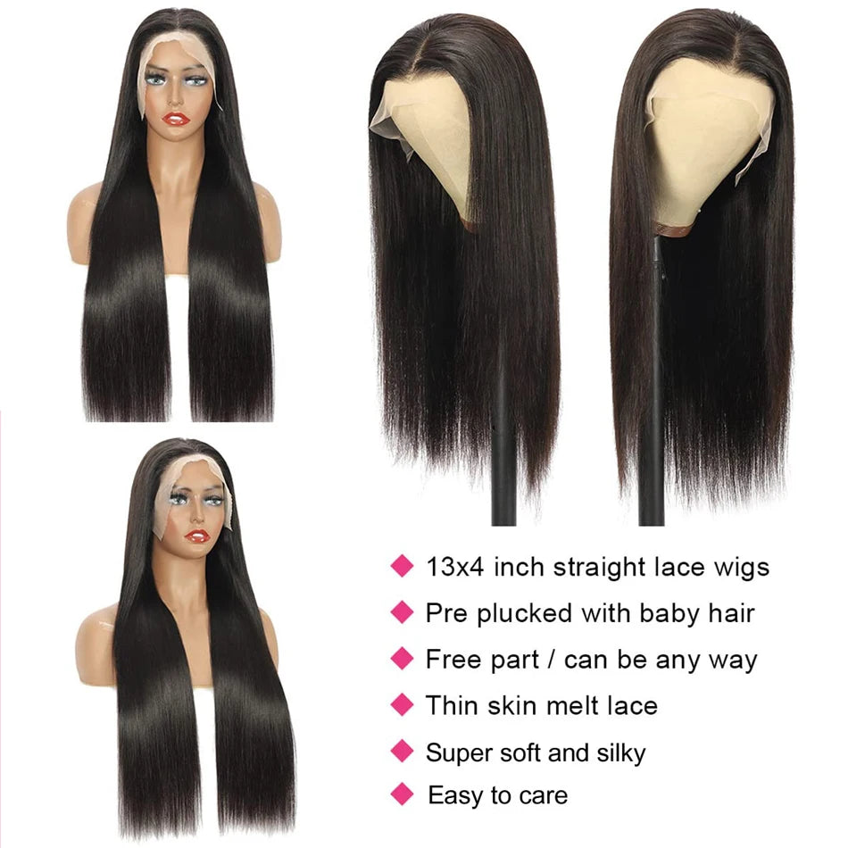 13x6 HD Lace Frontal Wig Straight Glueless Human Hair Wigs 13x4 Lace Front Wig Human Hair for Black Women 5x5 Lace Closure Wig