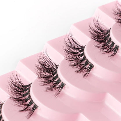 Cat Eye Lash 3/5/10 Pairs Half Lashes Natural Long False Eyelashes Wispy 3D Mink Lashes Volume Faux Cilios Extension Makeup Tool