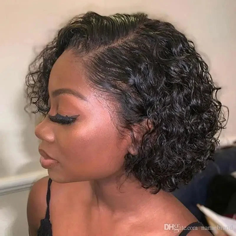 T Part Mongolian Kinky Curly Lace Front Wigs For Women Preplucked With Baby Hair Curly 12A Human Hair Wigs Deep Curls Wig Hair