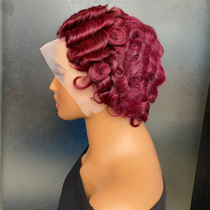 Human Hair Wig Pixie Cut Wig Short Bob Curly Pre Plucked 13x4 Lace Front Wigs Human Hair