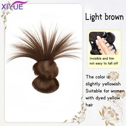 synthetic Half-tie Hair Claw Feather Shuttlecock Head Lazy Meatball Head Crab Clip Wig Catch Clip High Ponytail Hair Accessories