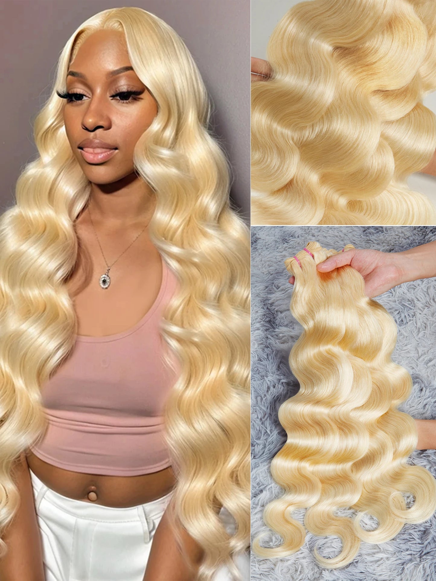 613 Body Wave Bundles Hair Extension Omber Blonde Human Hair Bundles 3/4 Pcs/Lot 100% Human Hair Brazilian Hair Wavy Weave Remy