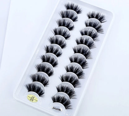 New 10 Pairs Crisscross Half Eye Lashes Natural False eyelashes Handmade 3D Mink Lashes Makeup Tools Reusable Eyelash Extension