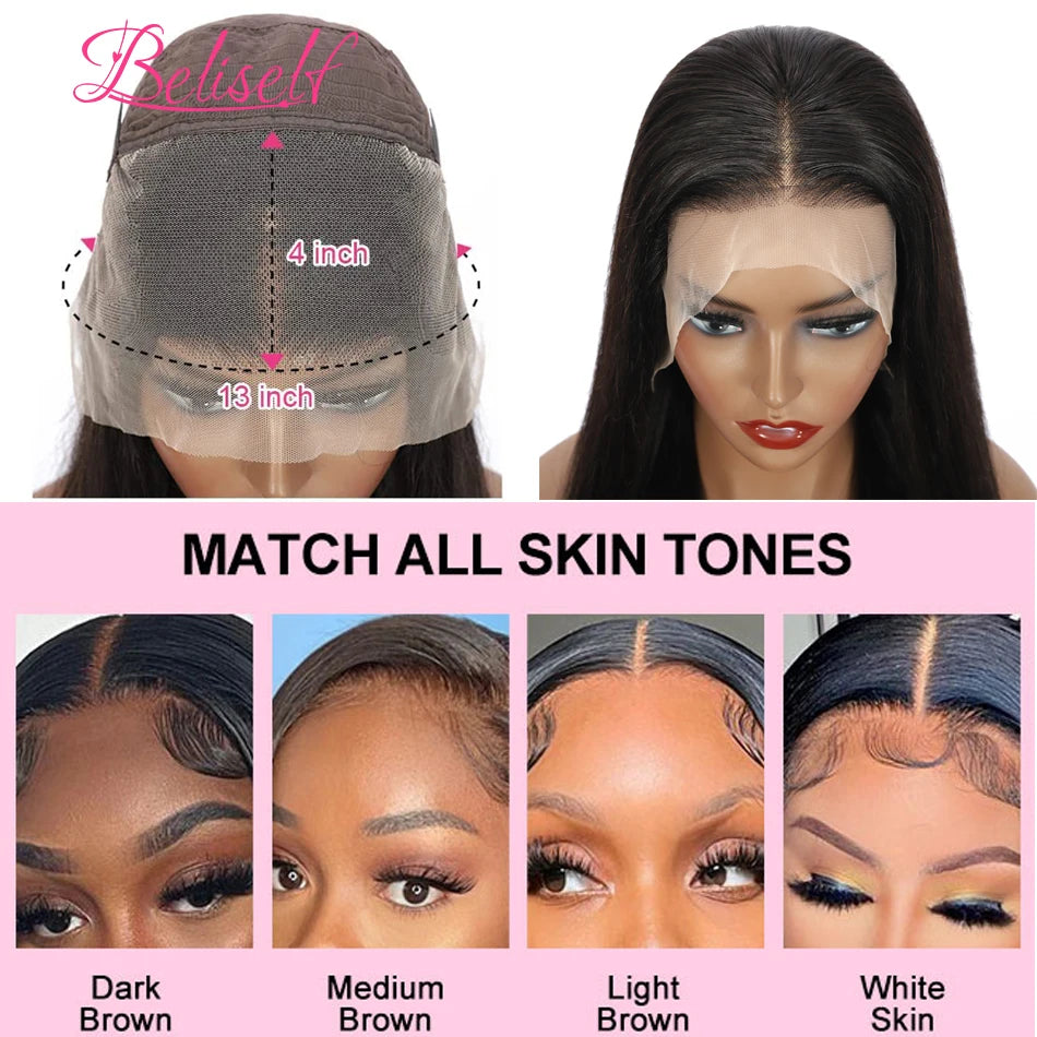 13x6 HD Lace Frontal Wig Straight Glueless Human Hair Wigs 13x4 Lace Front Wig Human Hair for Black Women 5x5 Lace Closure Wig