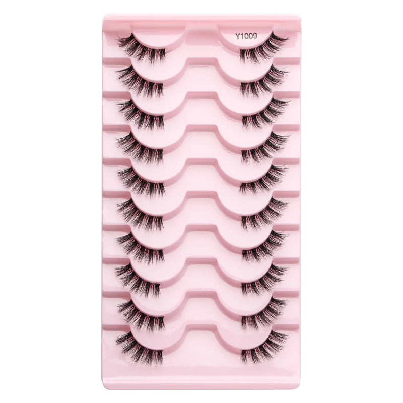 Cat Eye Lash 3/5/10 Pairs Half Lashes Natural Long False Eyelashes Wispy 3D Mink Lashes Volume Faux Cilios Extension Makeup Tool