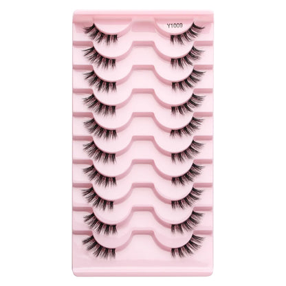 Cat Eye Lash 3/5/10 Pairs Half Lashes Natural Long False Eyelashes Wispy 3D Mink Lashes Volume Faux Cilios Extension Makeup Tool